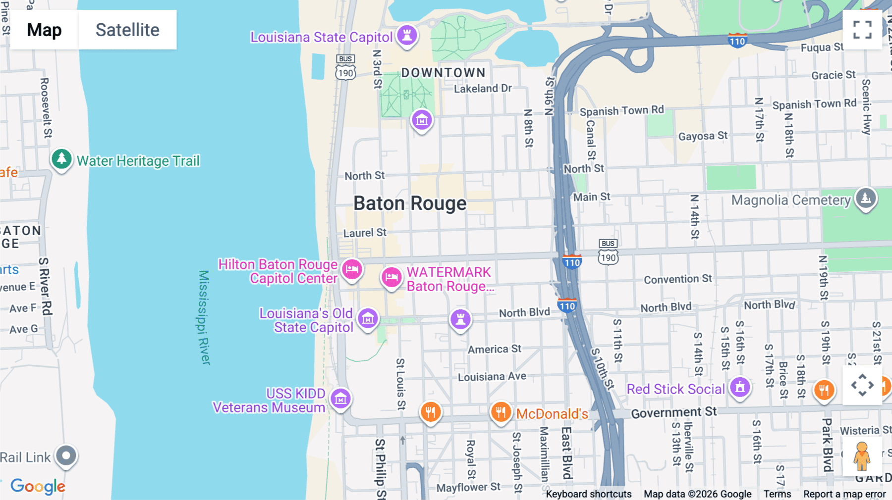 Click for interative map of 525 Florida St, 2nd & 3rd Floor, Baton Rouge
