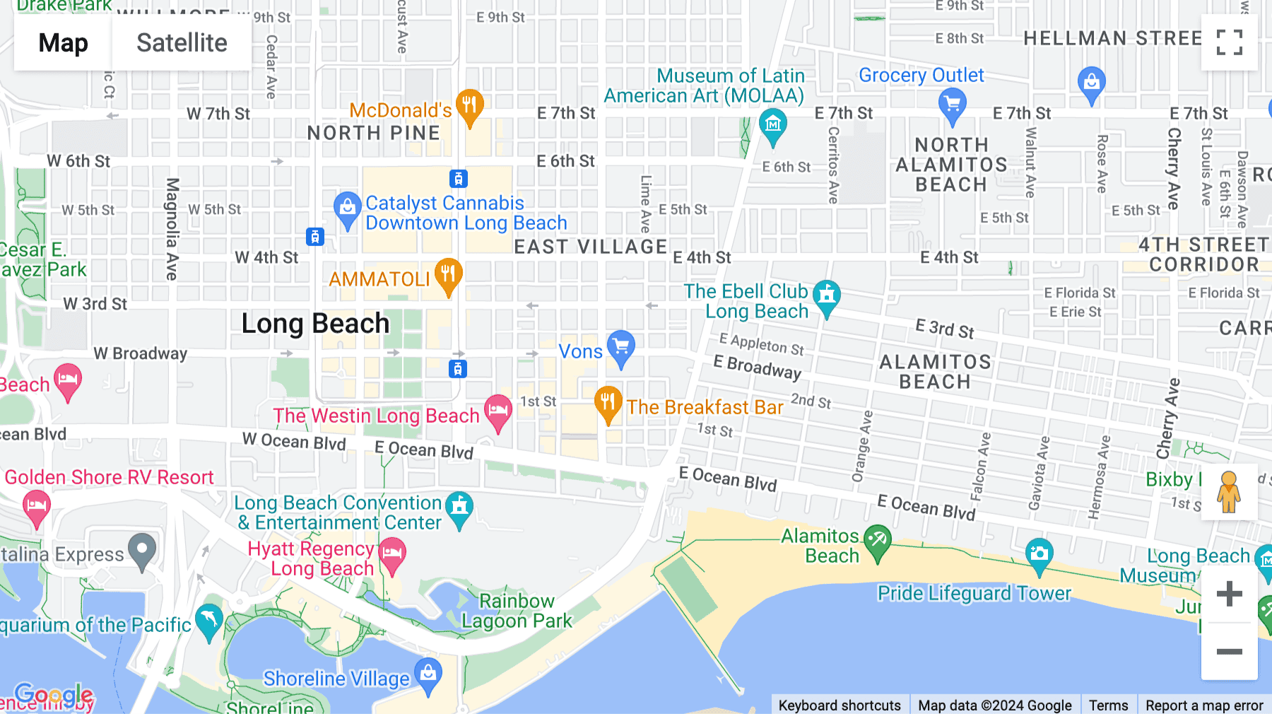 Click for interative map of 100 Oceangate Boulevard, Suite 1200, Long Beach
