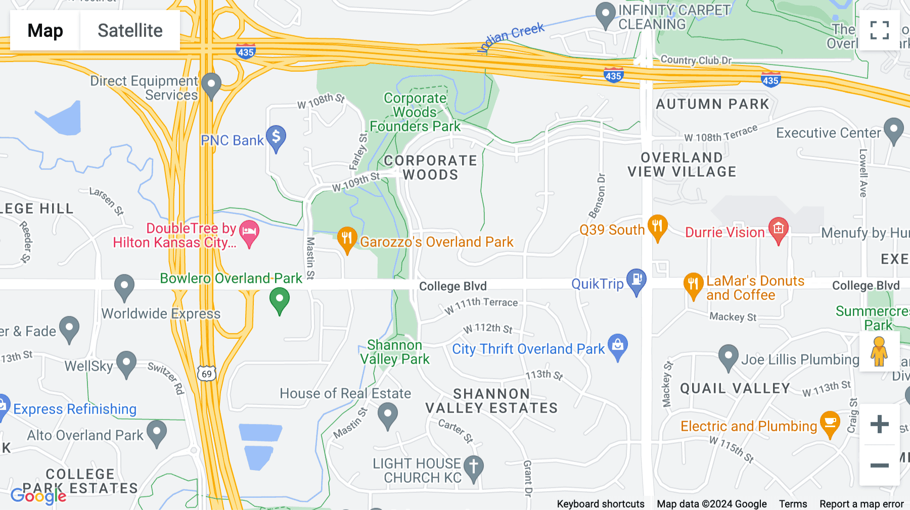 Click for interative map of 9393 West 110th St., 51 Corporate Woods, Suite 500, Corporate Woods Center, Overland Park