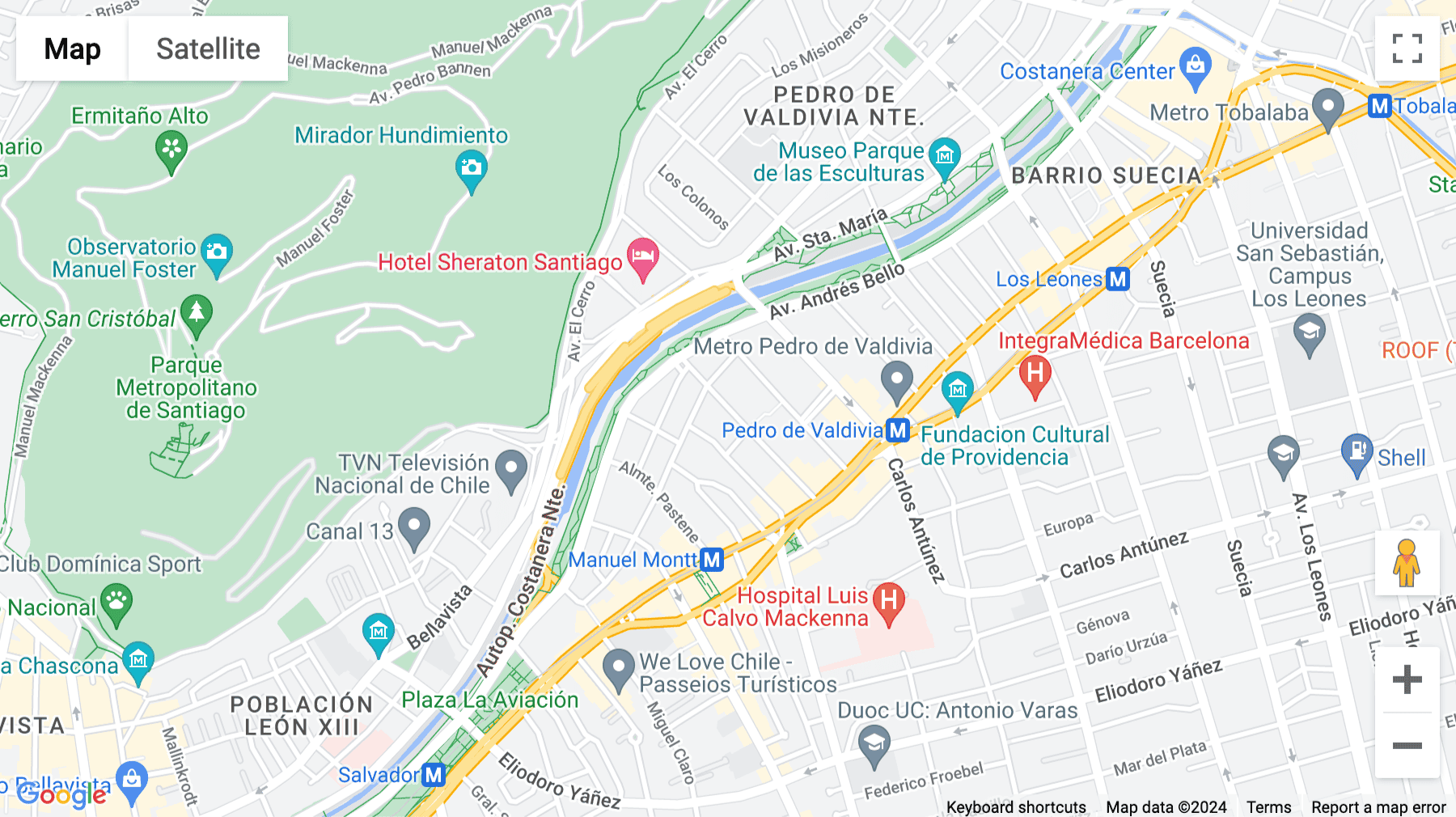 Click for interative map of Antonio Bellet 292, office 702, Santiago