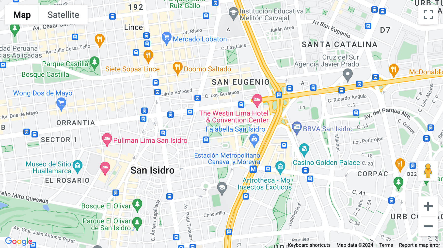 Click for interative map of 12th & 13th Floors, Fibra Building, Las Orquideas 585, San Isidro, Lima