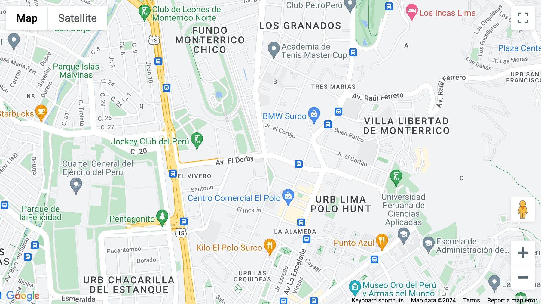 Click for interative map of 254 El Derby Avenue, 25th Floor, Suite 2501, Lima