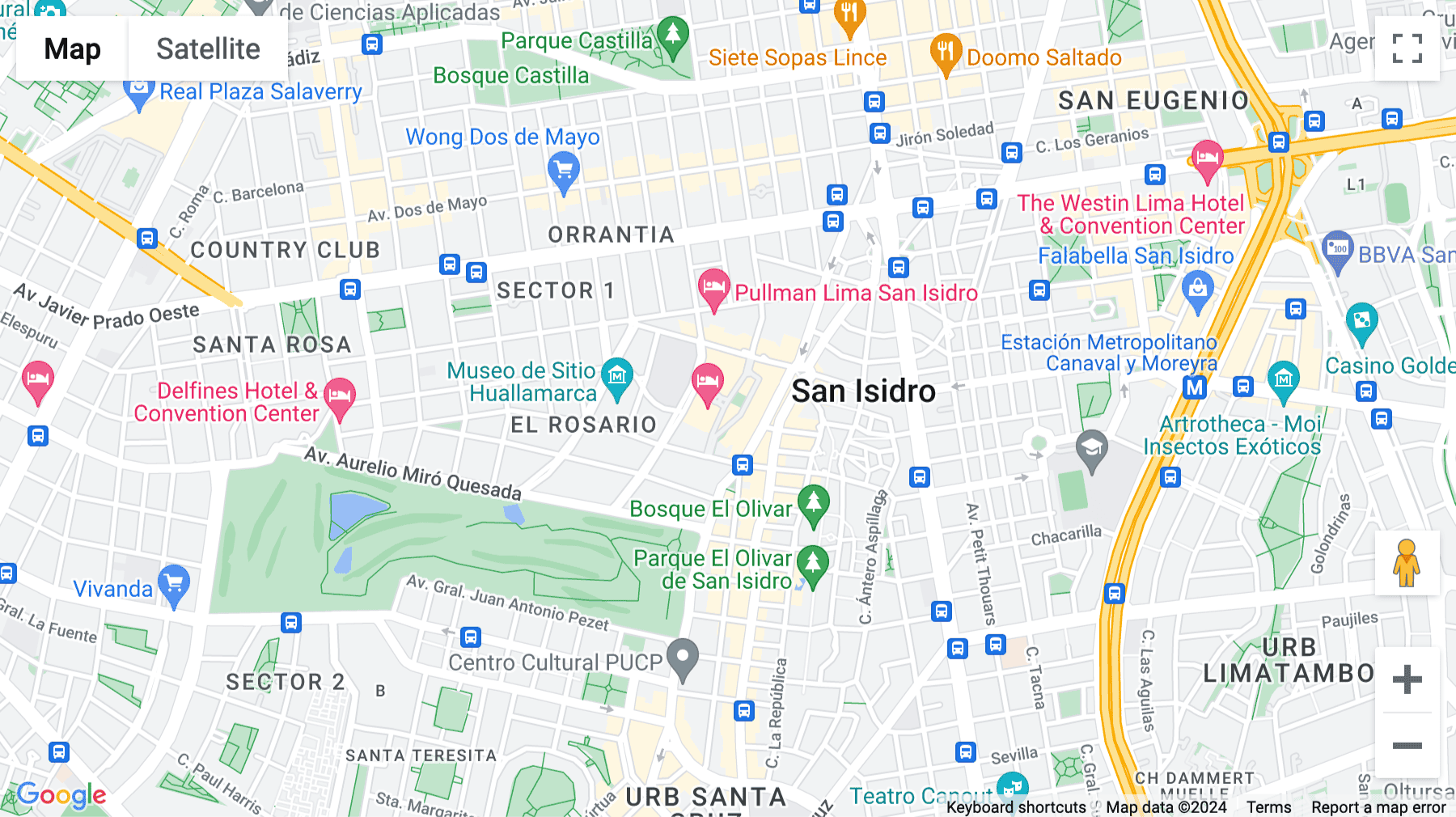 Click for interative map of Real 2, 155 Via Principal, San Isidro, Lima