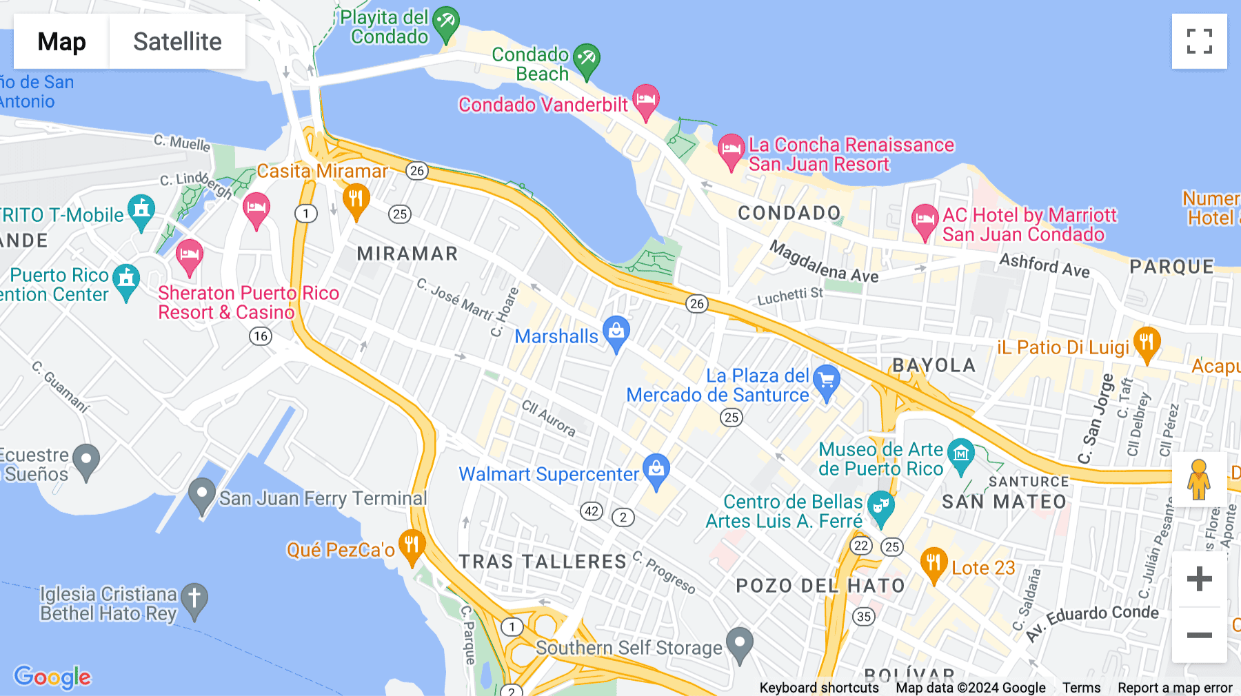 Click for interative map of 1064 Ponce de Leon Avenue, San Juan