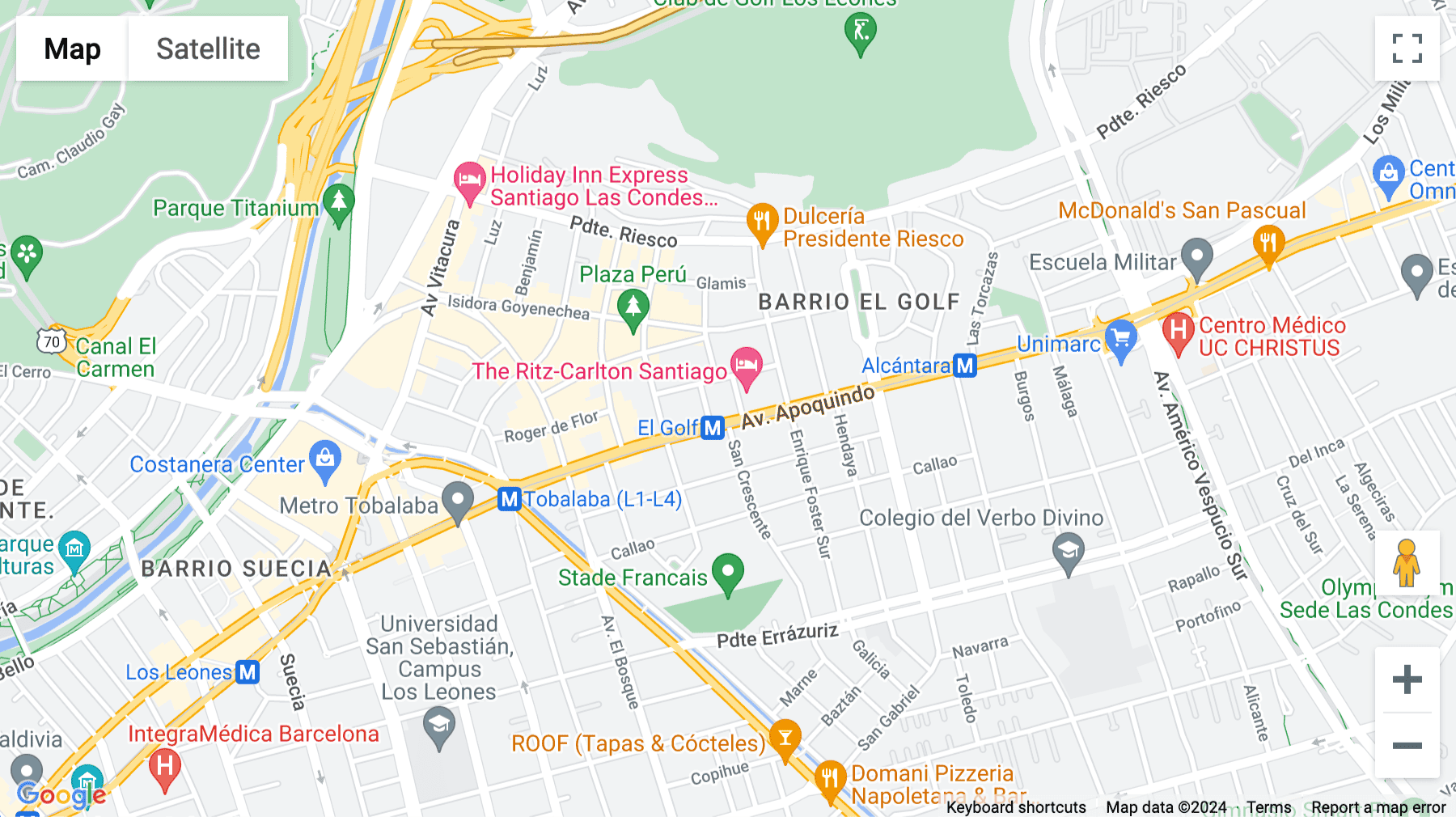 Click for interative map of Apoquindo 3300, Las Condes Zócalo Oriente del Centro Cívico de la Municipalidad de Las Condes, Santiago