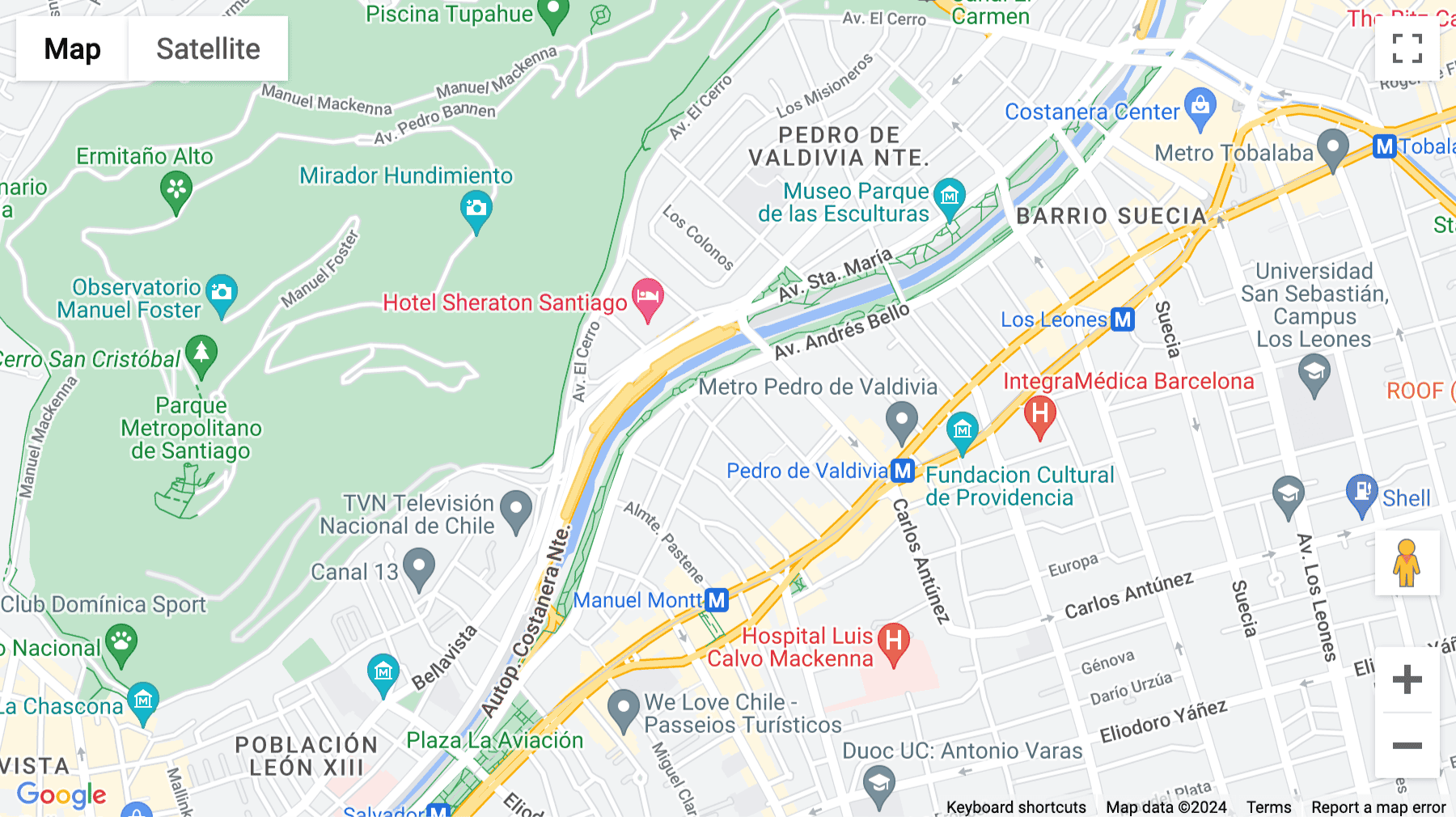 Click for interative map of Pérez Valenzuela 1635, Piso 10, Providencia, Santiago, Chile, Santiago