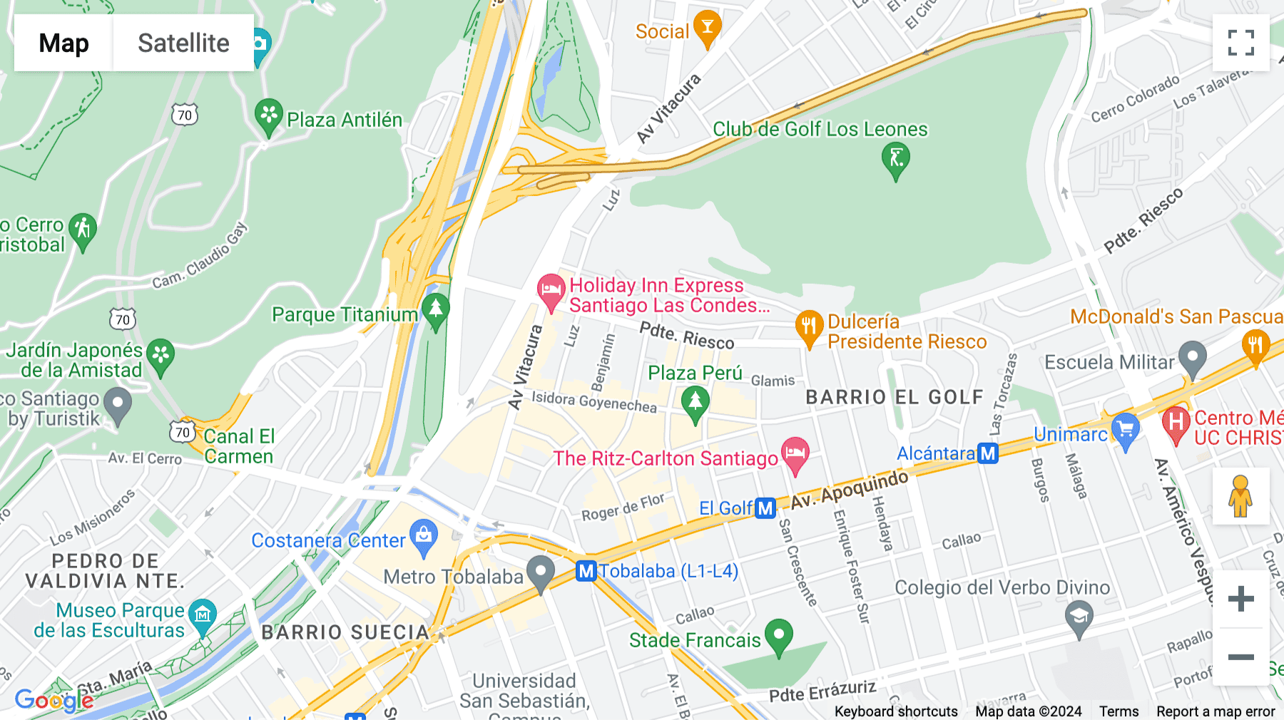 Click for interative map of San Sebastián 2957, Las Condes, Santiago, Chile, Santiago