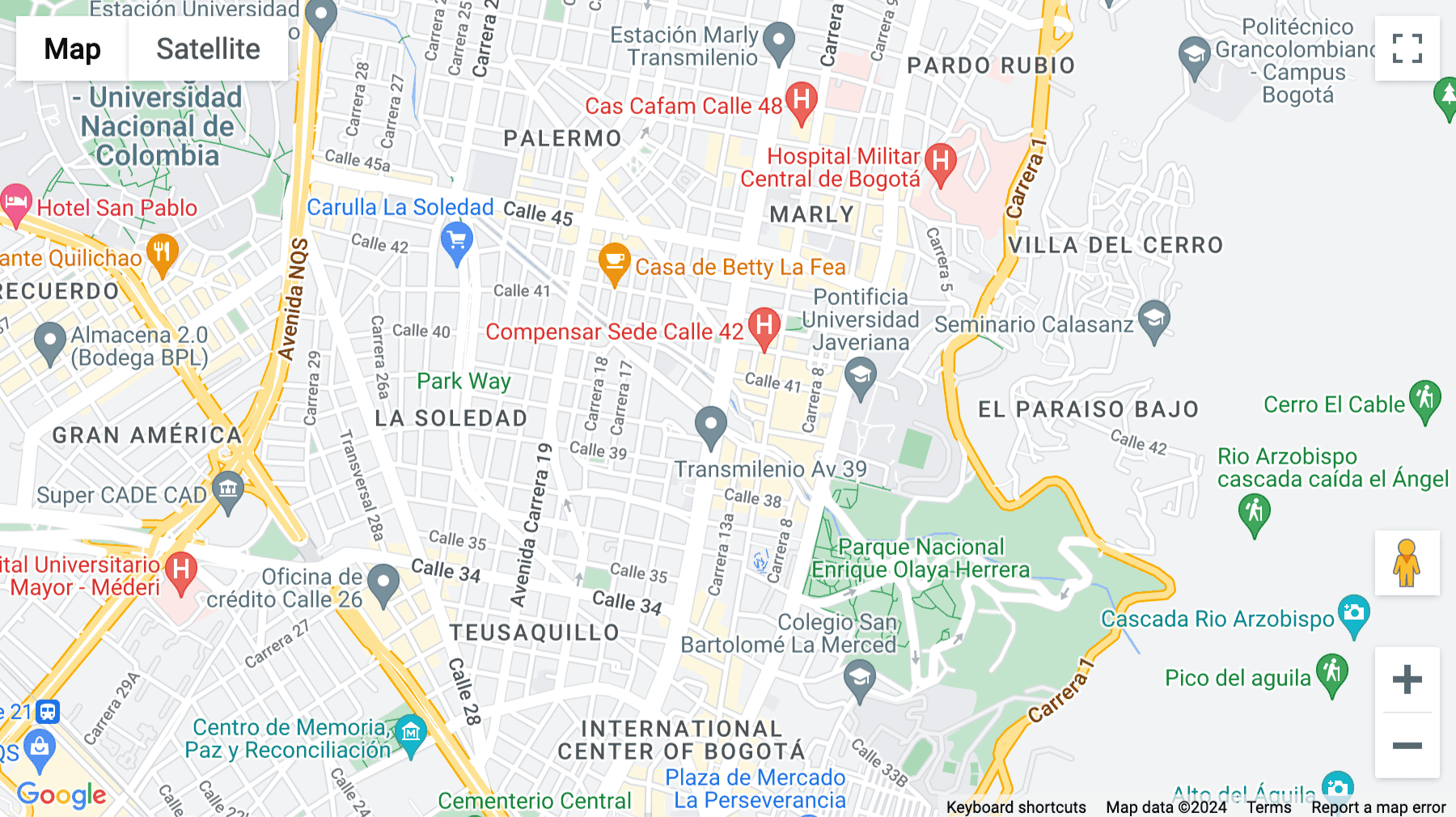 Click for interative map of Carrera 14 No. 40c-08, Carrera, 40c, Bogota
