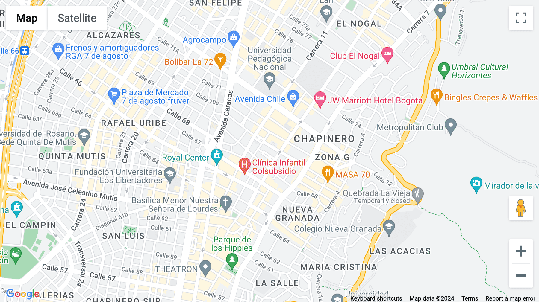 Click for interative map of Calle 69a No.9, 66, Calle, 69a, Bogota