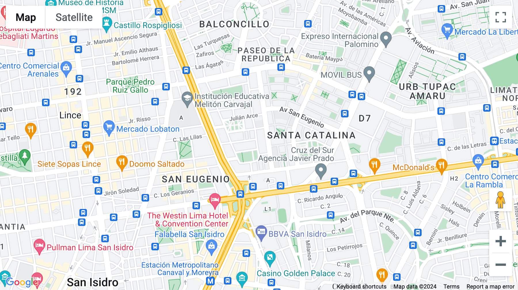 Click for interative map of Avenida Javier Prado Este 4200 Surco, Lima, Lima