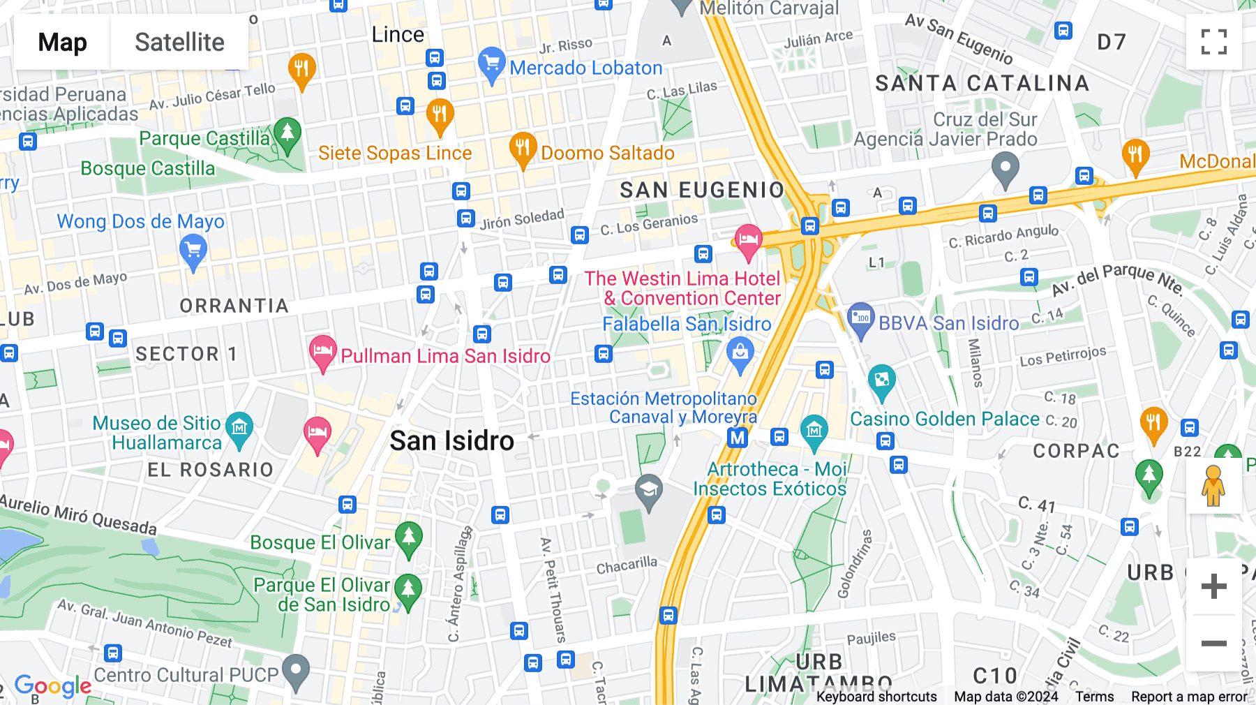 Click for interative map of Avenida Andrés Reyes 338 San Isidro, Lima 27, Lima