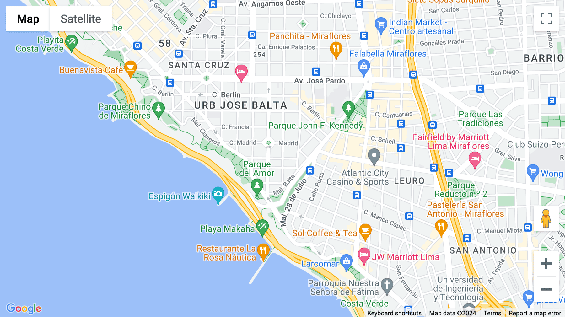Click for interative map of Av Grau 629 Barranco, Lima