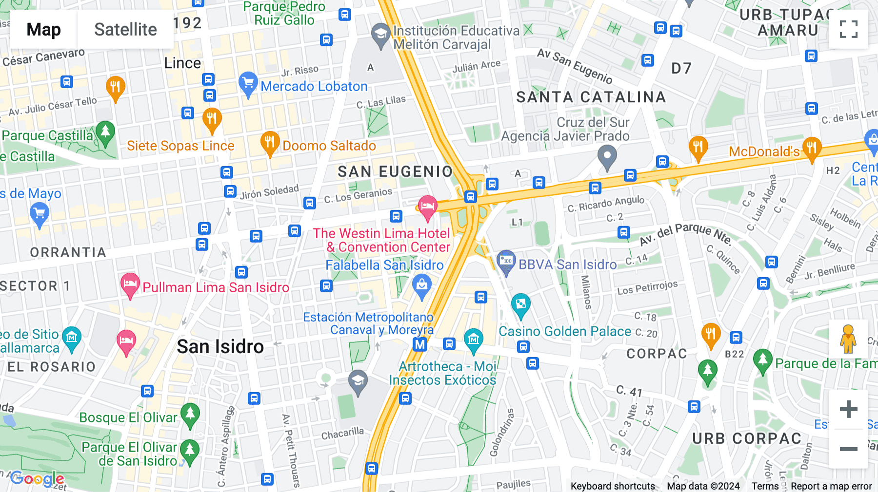 Click for interative map of Calle Las Begonias 441, Piso 9, San Isidro, Lima