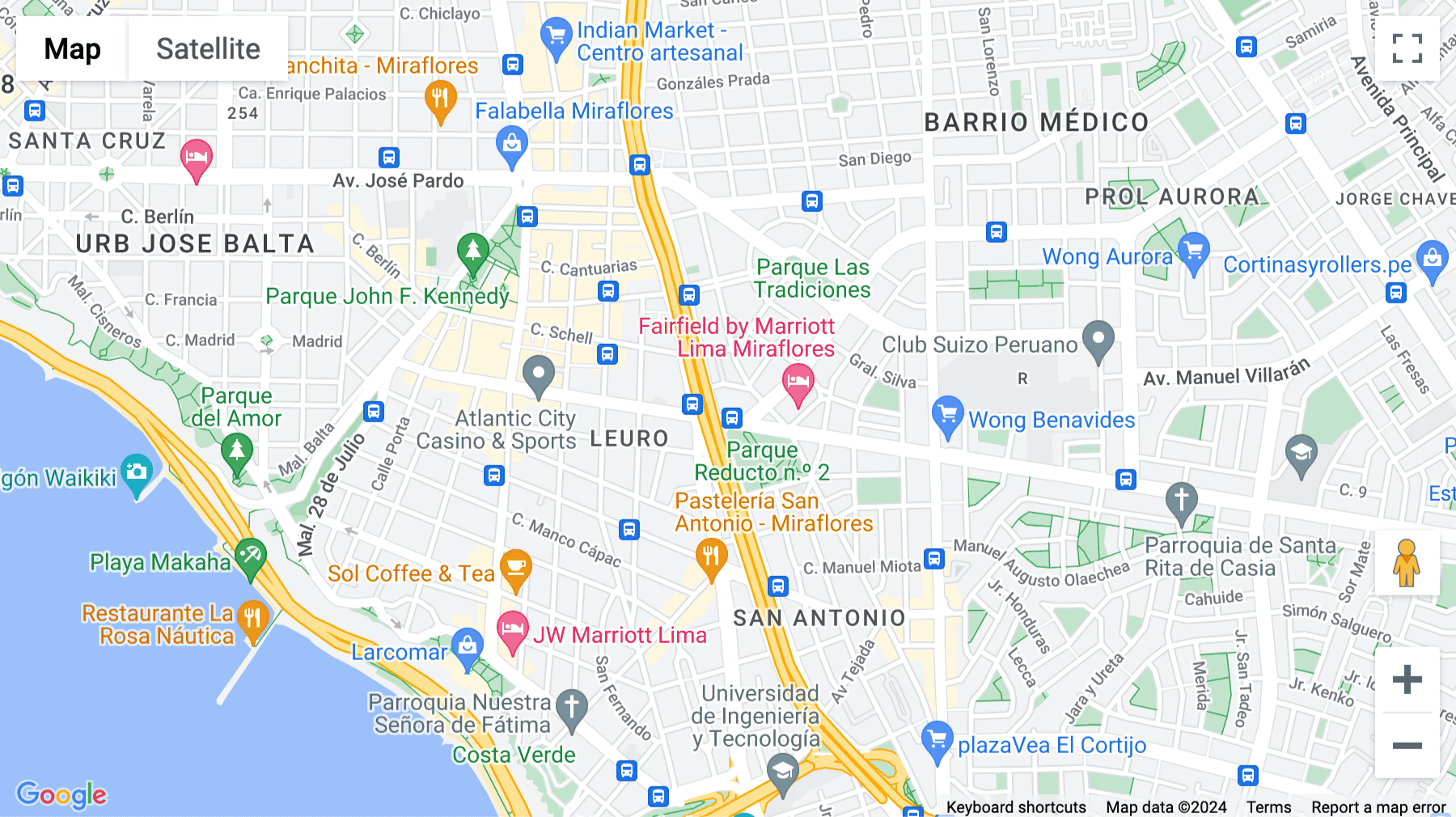 Click for interative map of Av. Paseo de la República 5895, piso 11, Miraflores, Lima