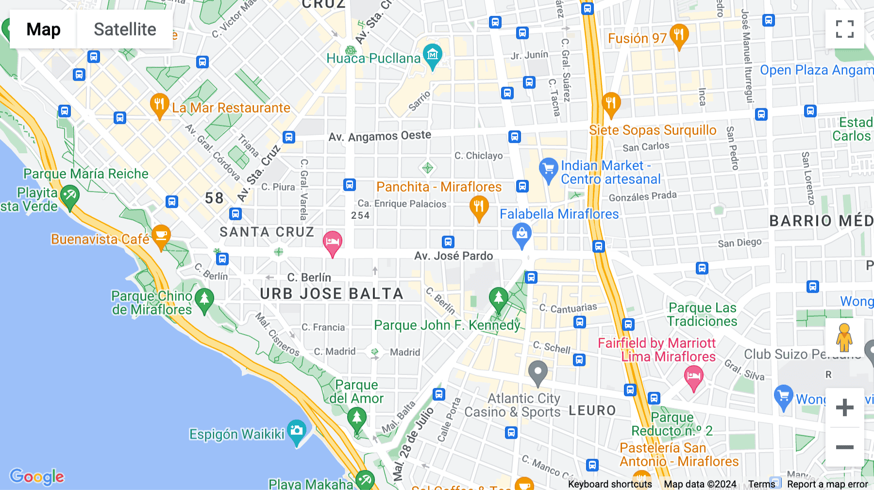 Click for interative map of Av Pardo 434, piso 16, Miraflores, Lima