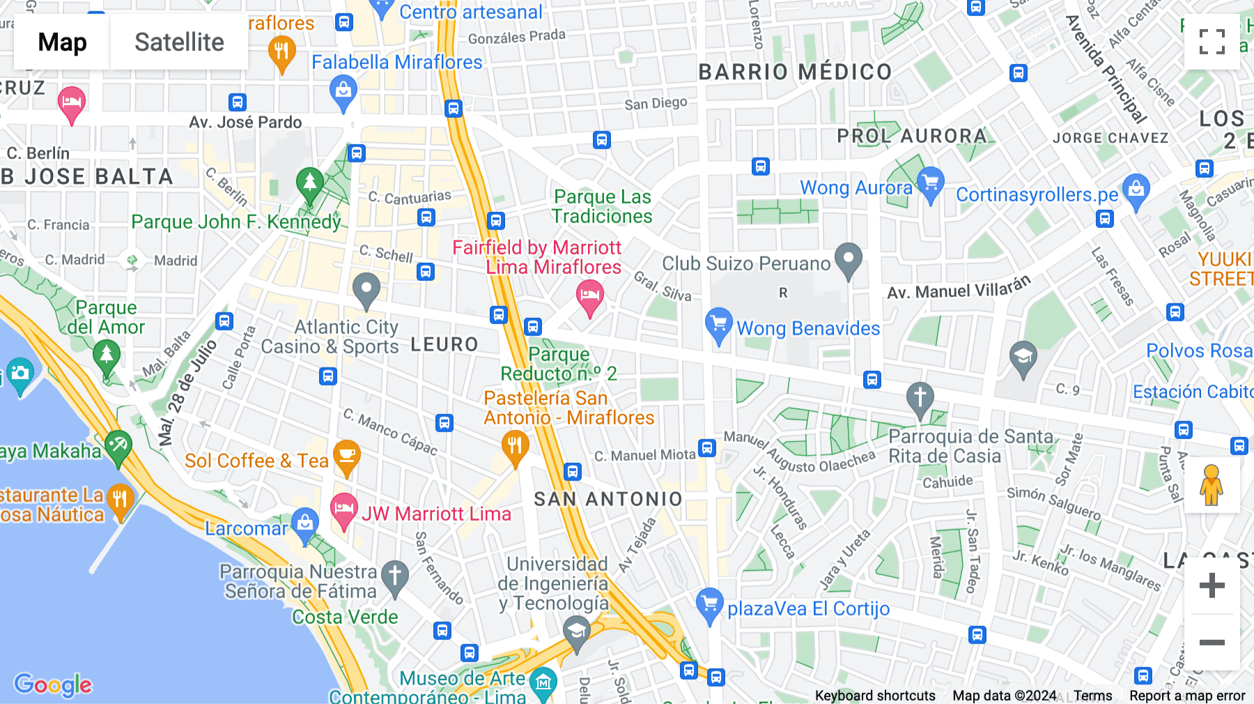 Click for interative map of Avenida Alfredo Benavides 1180, Distrito de Lima, Lima