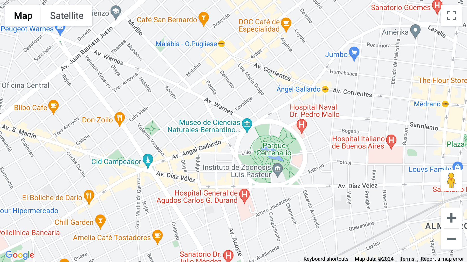 Click for interative map of Avenue Angel Gallardo 551, Buenos Aires