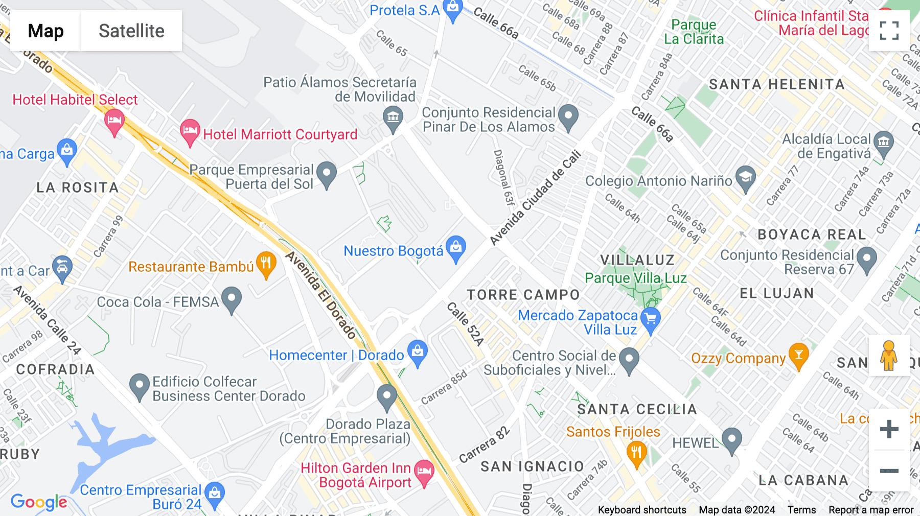 Click for interative map of Nuestro Bogota, Avenida Carrera 86, No.55A-75, Bogota