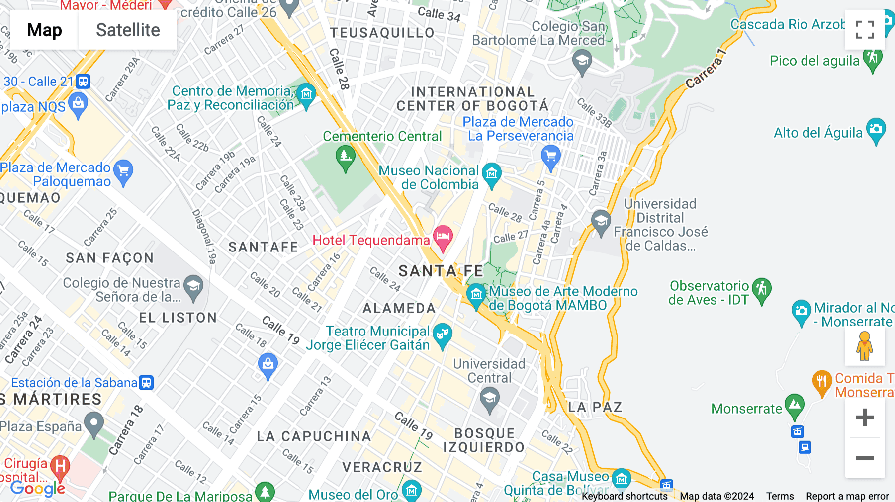Click for interative map of Carrera 10 No.26-21, Bogota