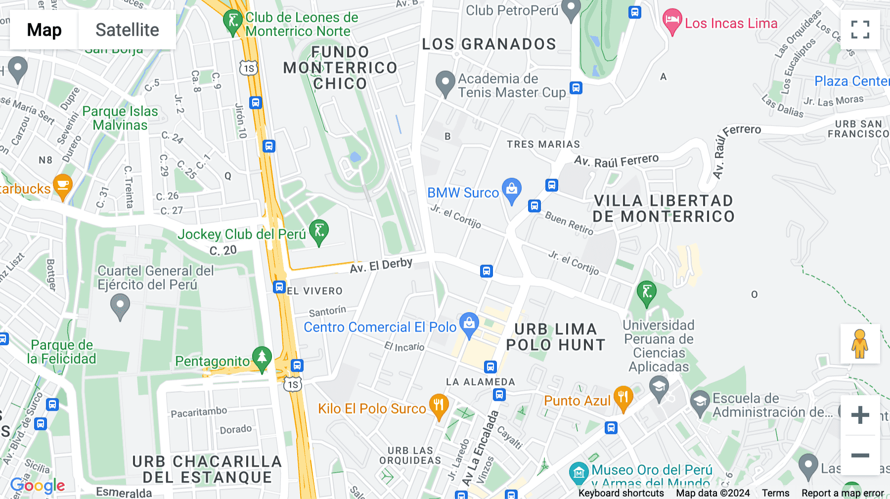 Click for interative map of Avenida El Derby 254, Piso 9, Lima Central Tower, Santiago de Surco, Lima