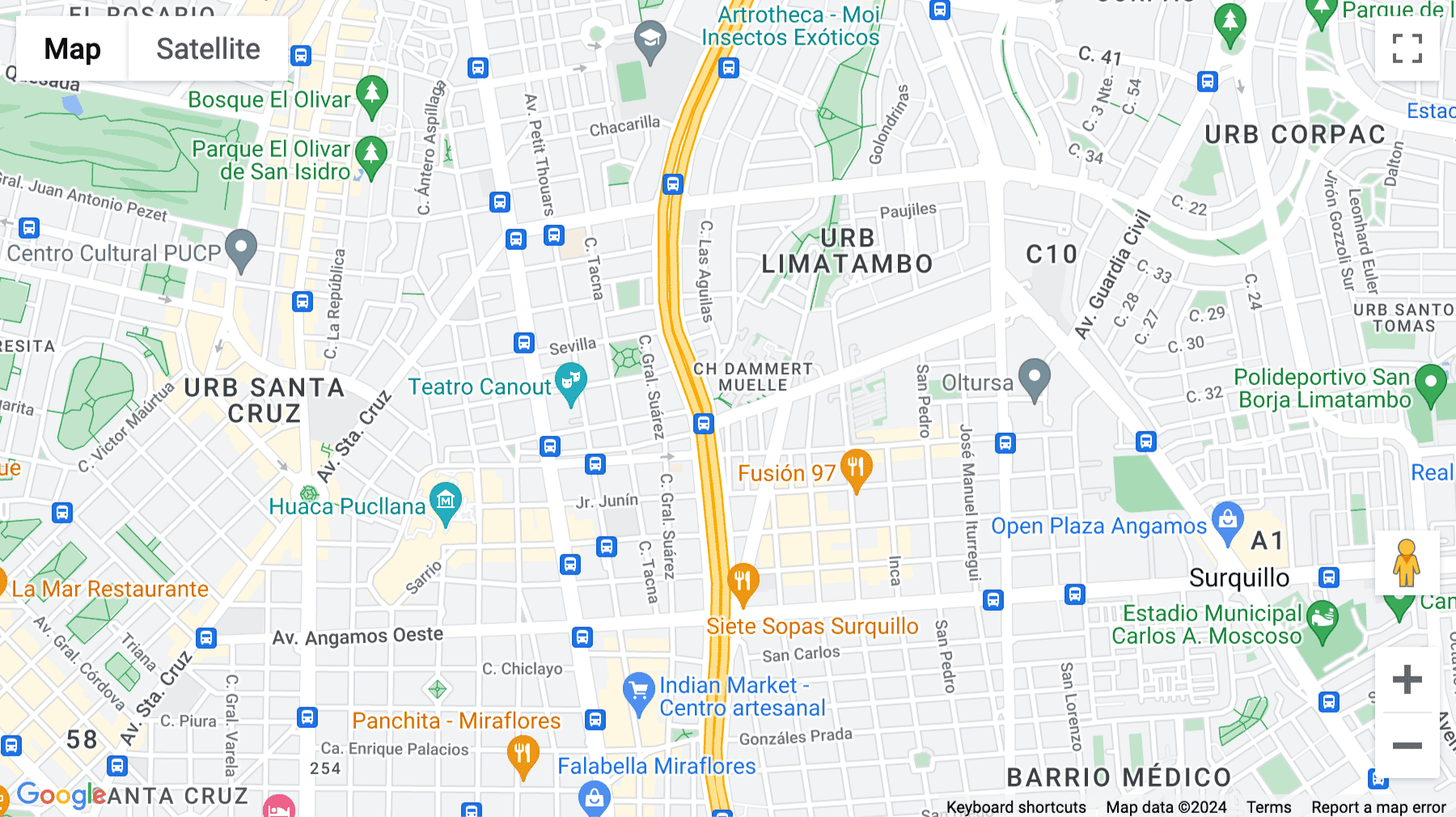Click for interative map of Avenue Domingo Orue No 165, Lima
