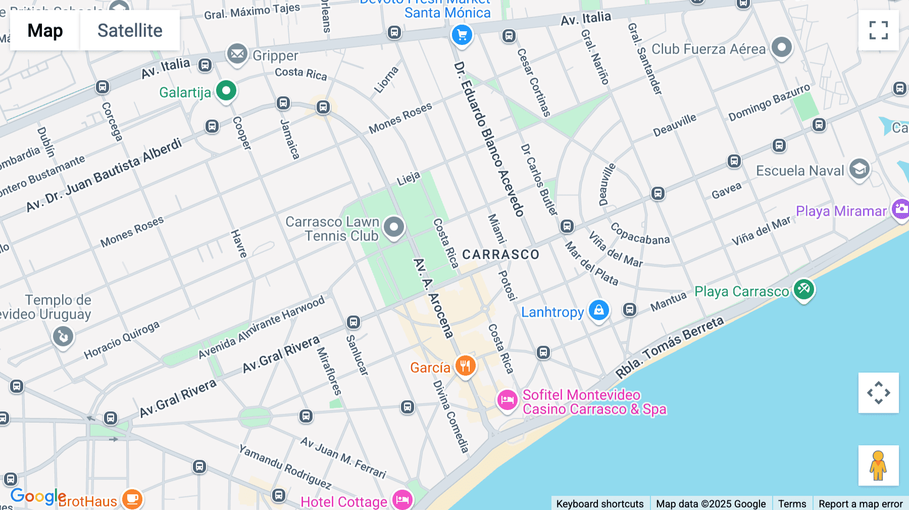 Click for interative map of Costa Rica 1720, Carrasco Valley, Montevideo
