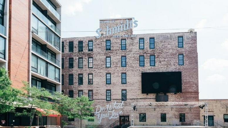 Exterior view of the brick facade at 1010 North Hancock Street.