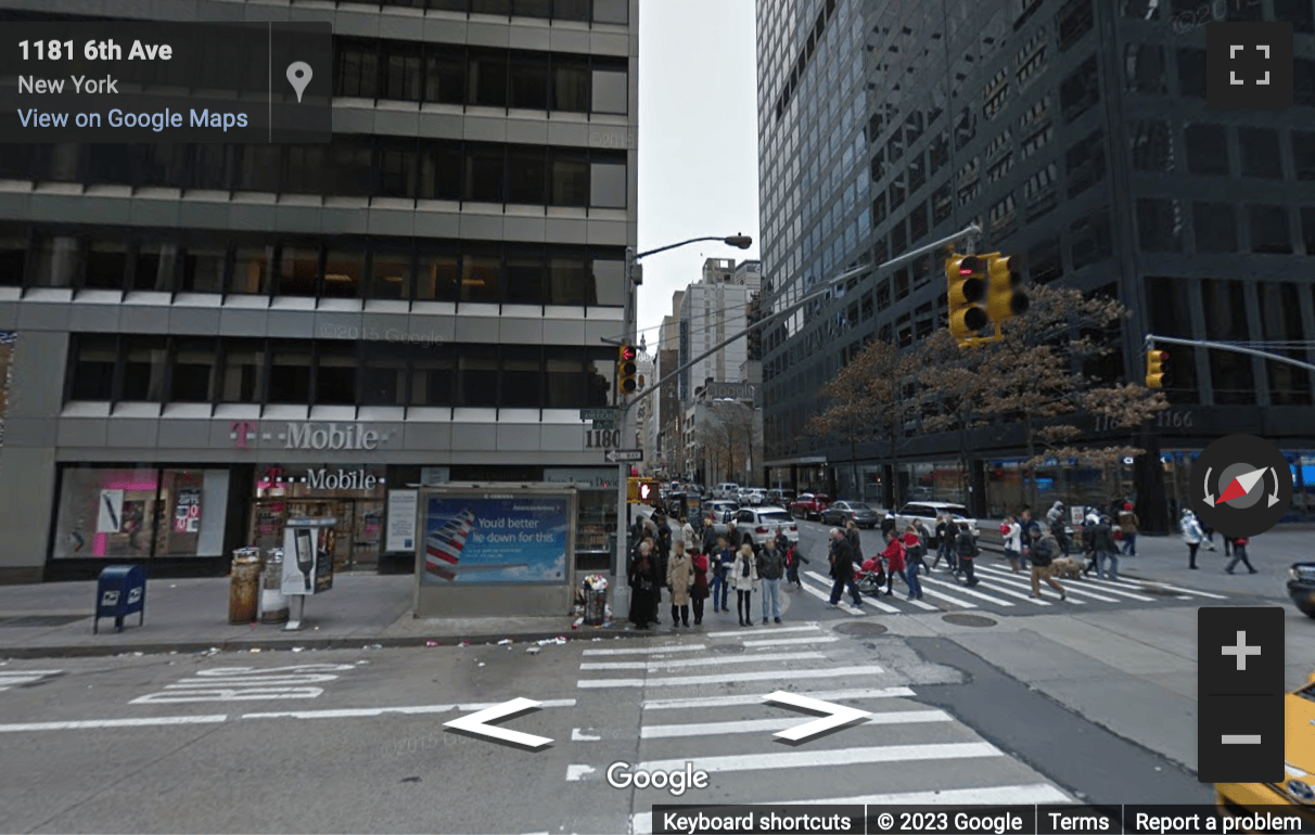 Street View image of 1180 Avenue of the Americas, New York, New York State, USA