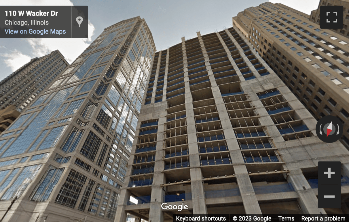 Street View image of 77 W. Wacker Drive, Suite 4500, Chicago, Illinois