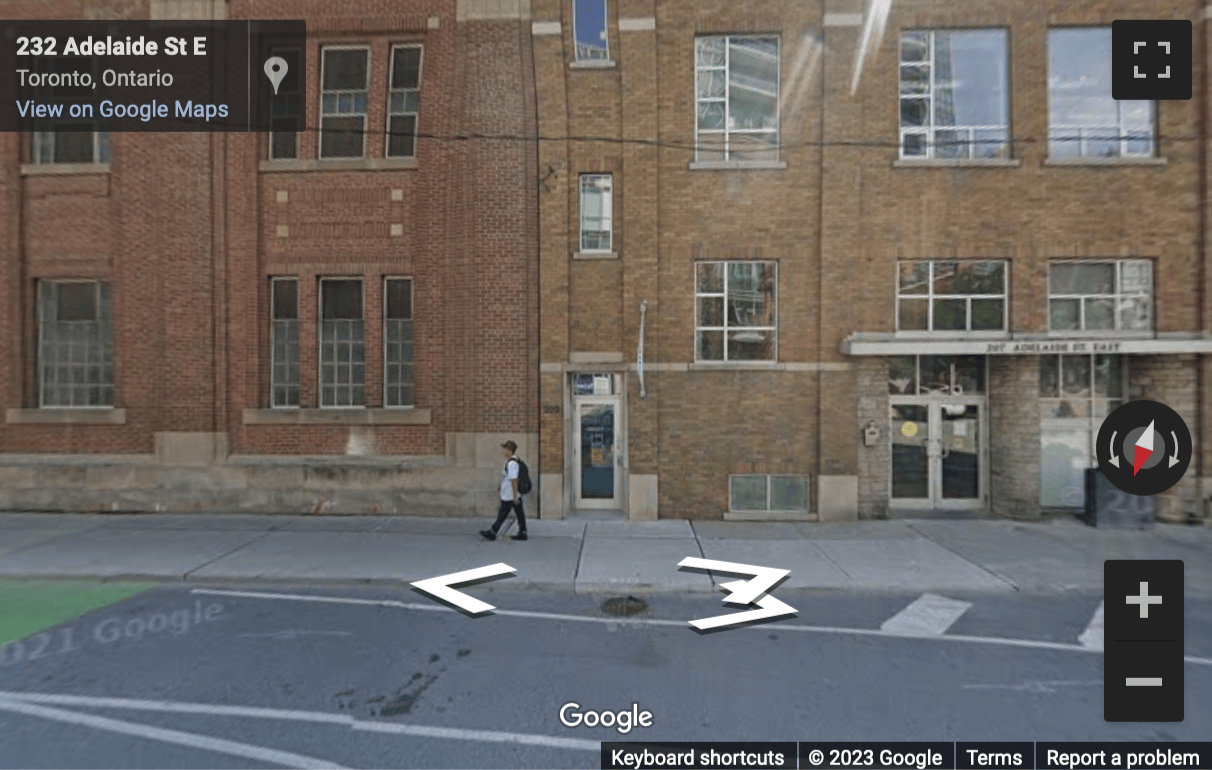 Street View image of 207 Adelaide Street East, Suite 100 & Suite 200, Toronto, Ontario