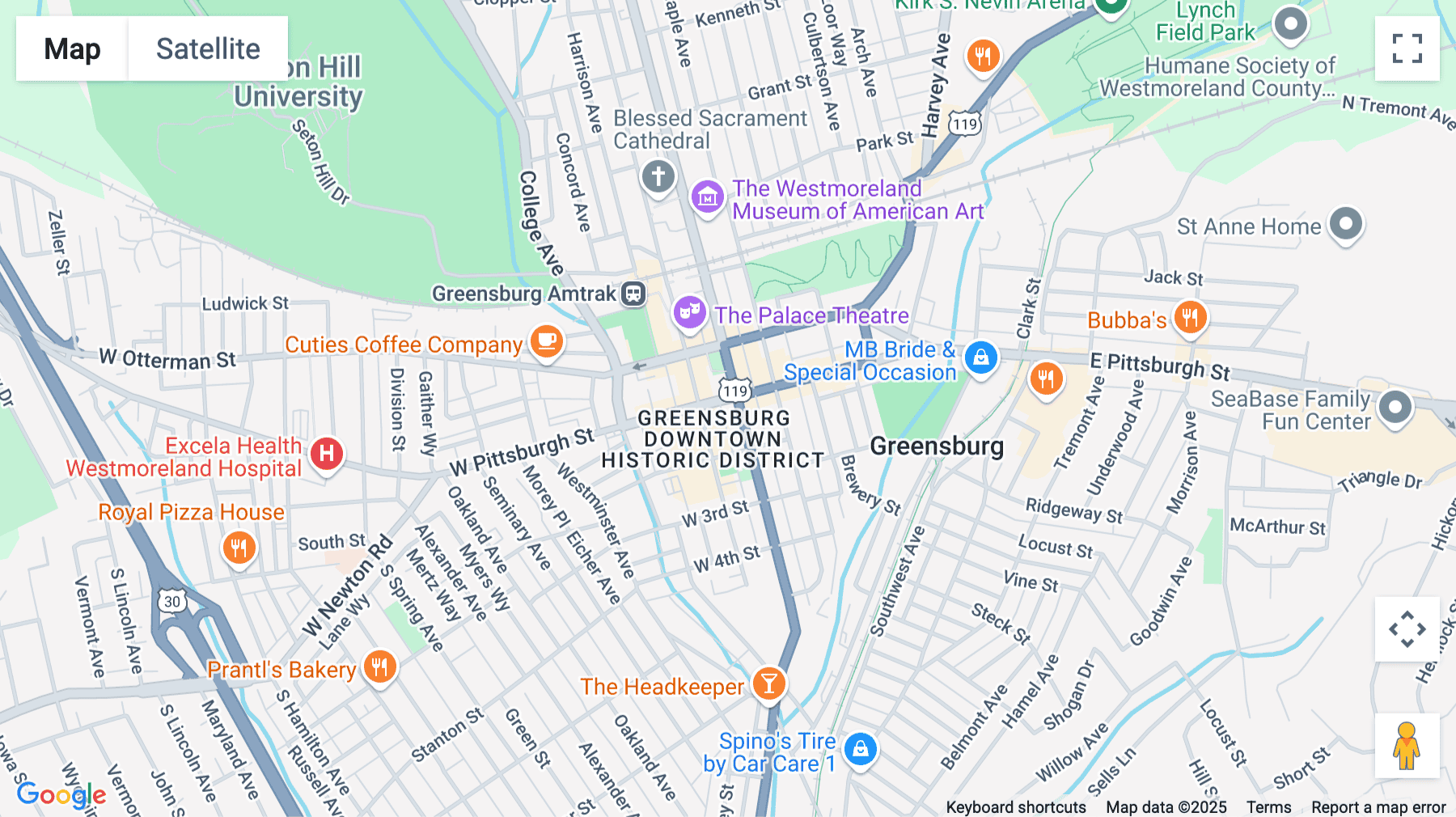 Click for interative map of 100 South Main Street, 1st & Lower Floor, Greensburg