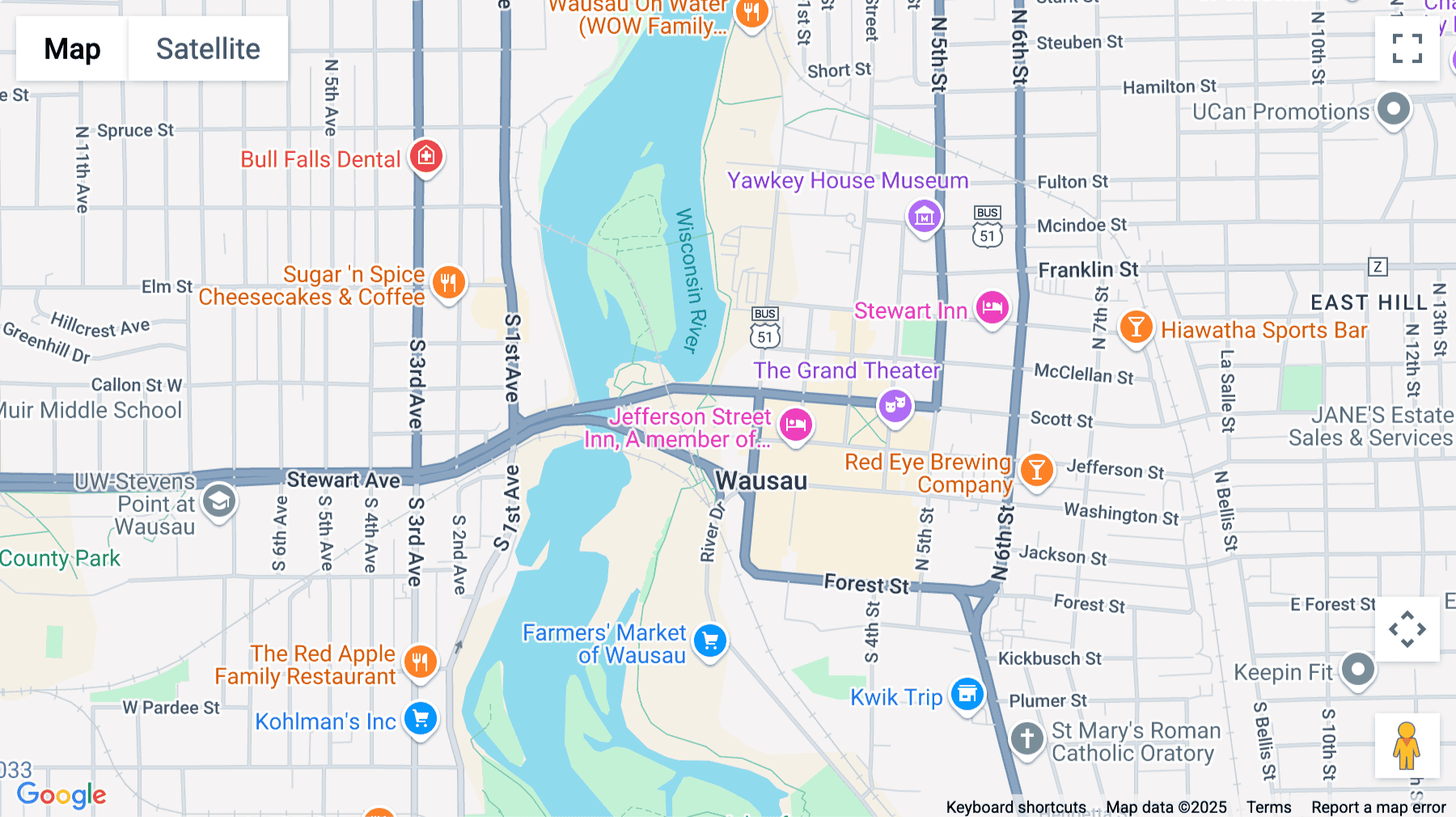 Click for interative map of 11 Scott Street, Wausau