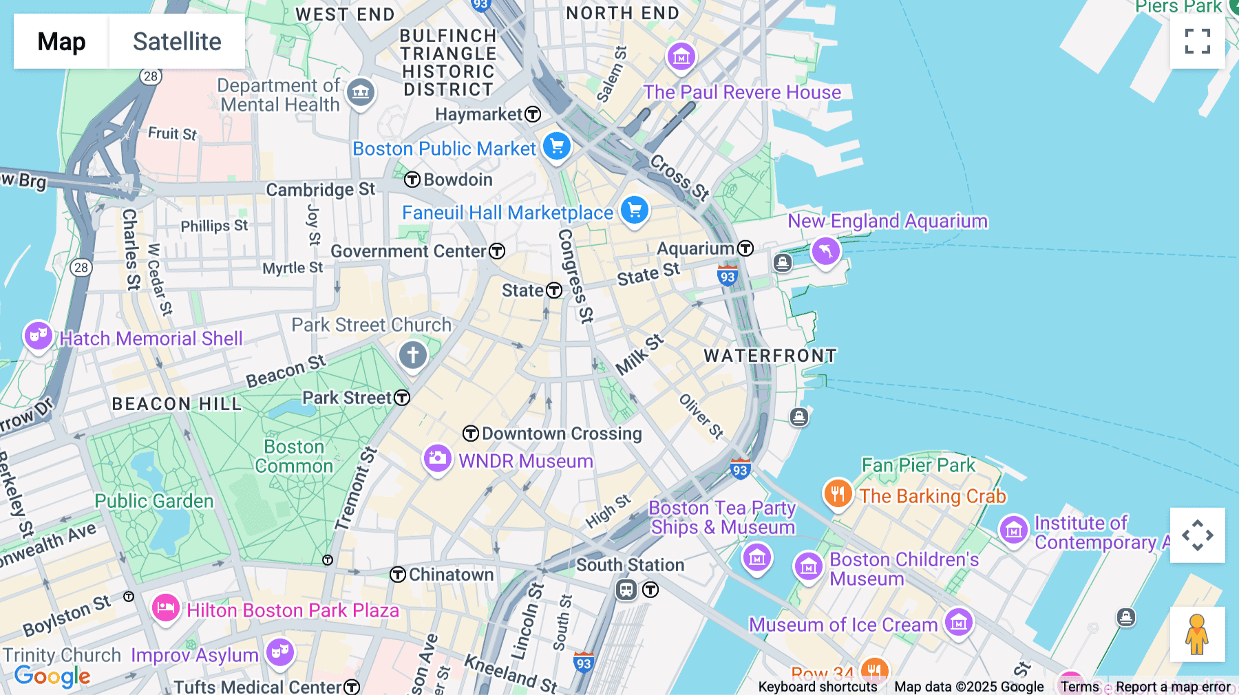 Click for interative map of 10 Post Office Square, 6th and 8th floor, Boston