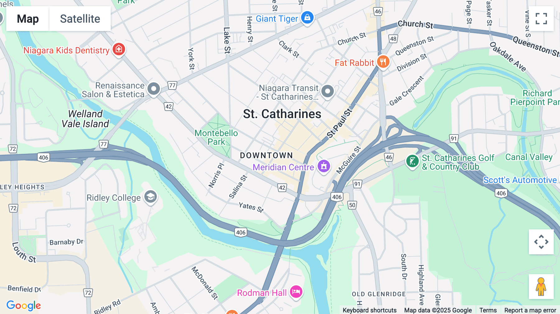 Click for interative map of 39 Queen St, 3rd Floor, St. Catharines