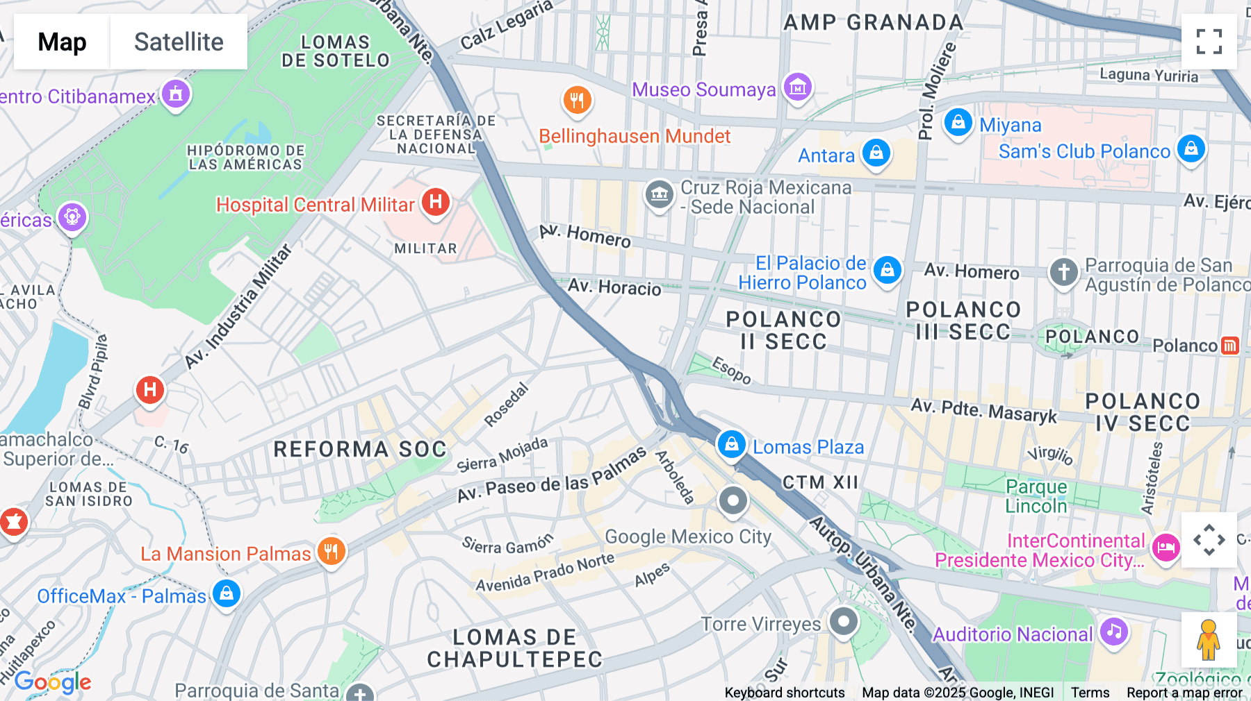 Click for interative map of Periférico Blvrd Manuel Ávila Camacho 138, Lomas de Chapultepec III Secc, Miguel Hidalgo, Mexico City