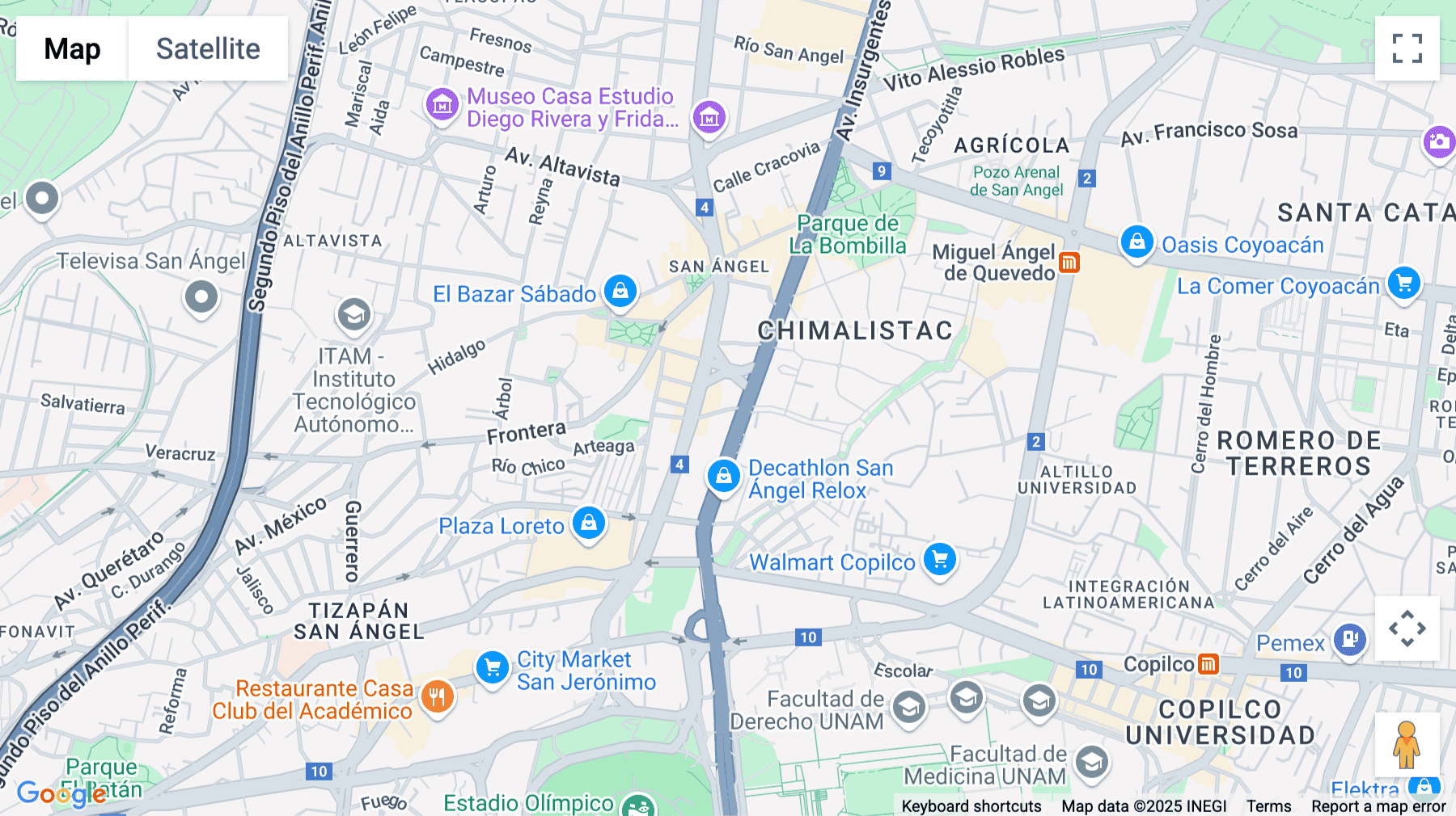 Click for interative map of Av. Insurgentes Sur No.2375, Colonia Guadalupe Inn, Delegaciòn Alvaro Obregòn, Mexico City
