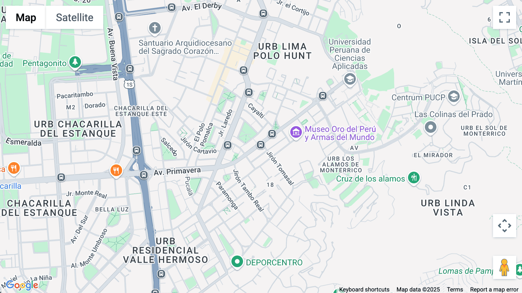 Click for interative map of Av. Primavera 1796, Piso 8, Surco