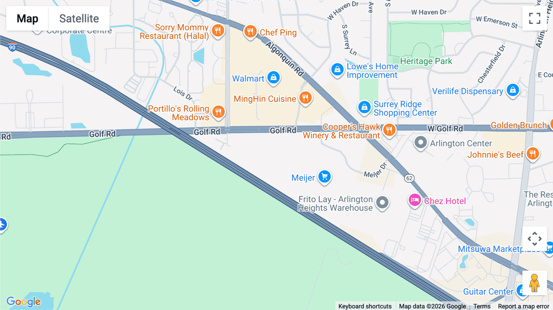 Click for interative map of 1701 Golf Rd, Tower 3, Floor 3, Rolling Meadows