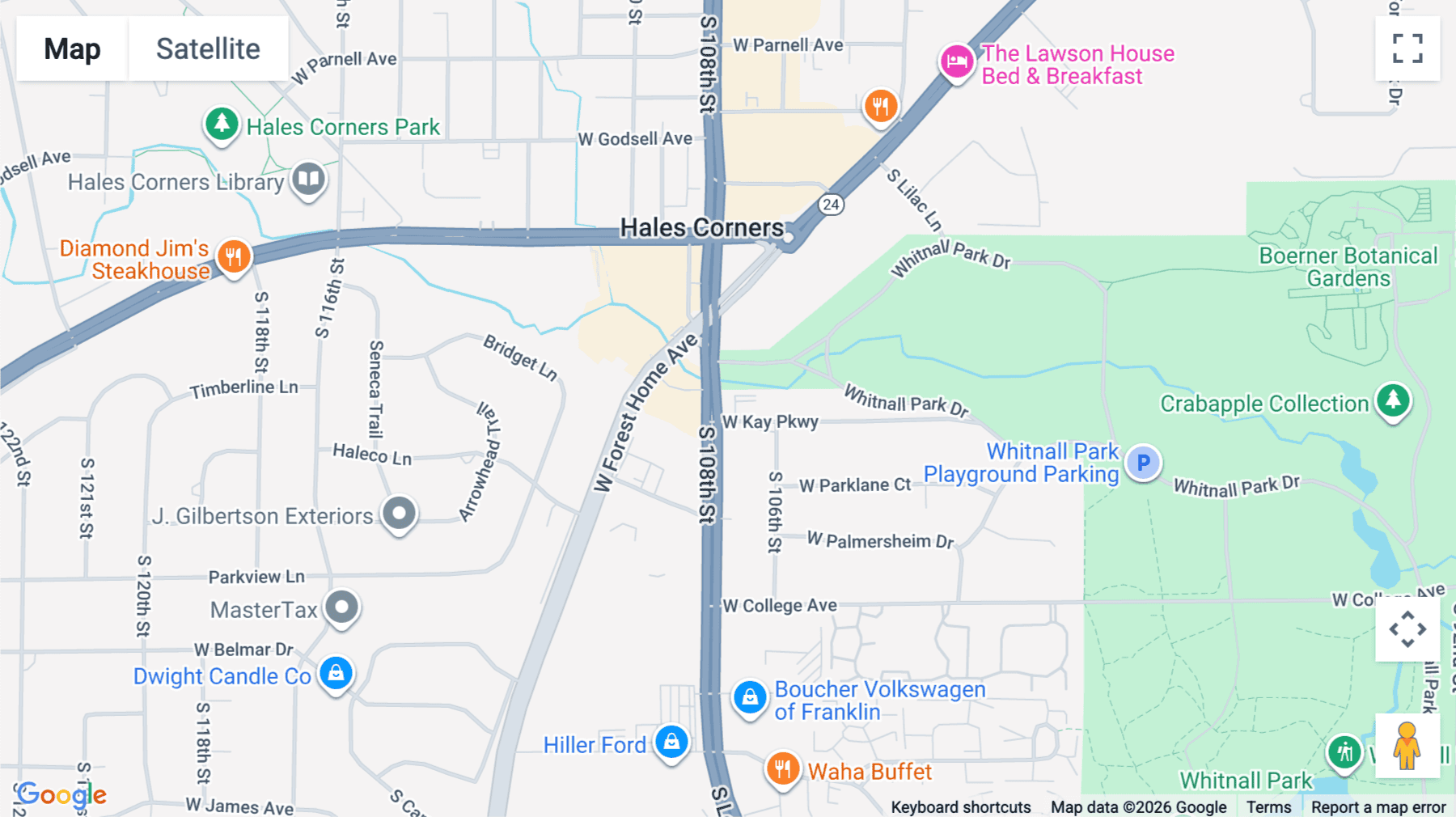 Click for interative map of 6080 South 108th Street, 1st Floor, Hales Corners