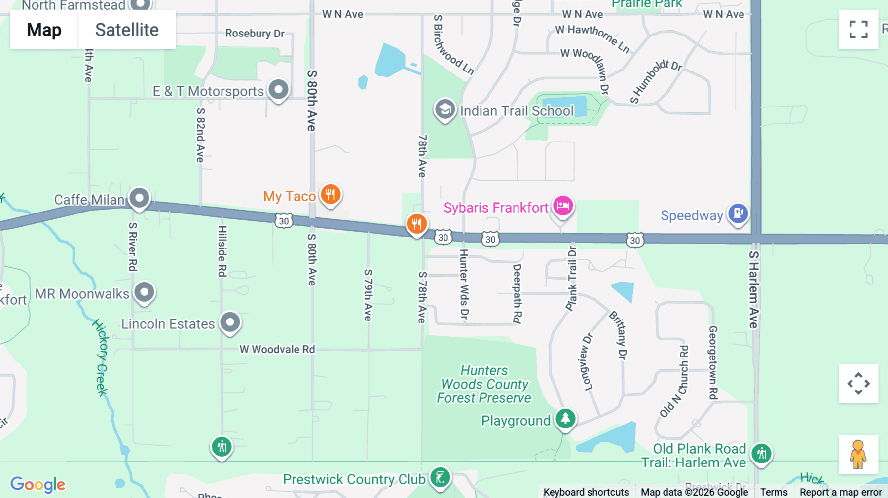 Click for interative map of 7777 W Lincoln Hwy, 1st Floor, Frankfort (IL)