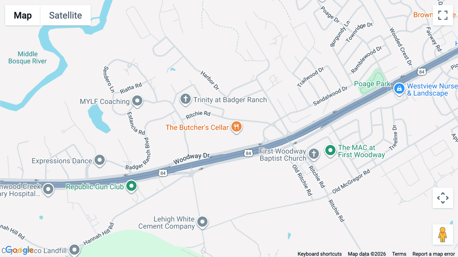 Click for interative map of 13701 W Woodway Dr, 2nd Floor, Woodway