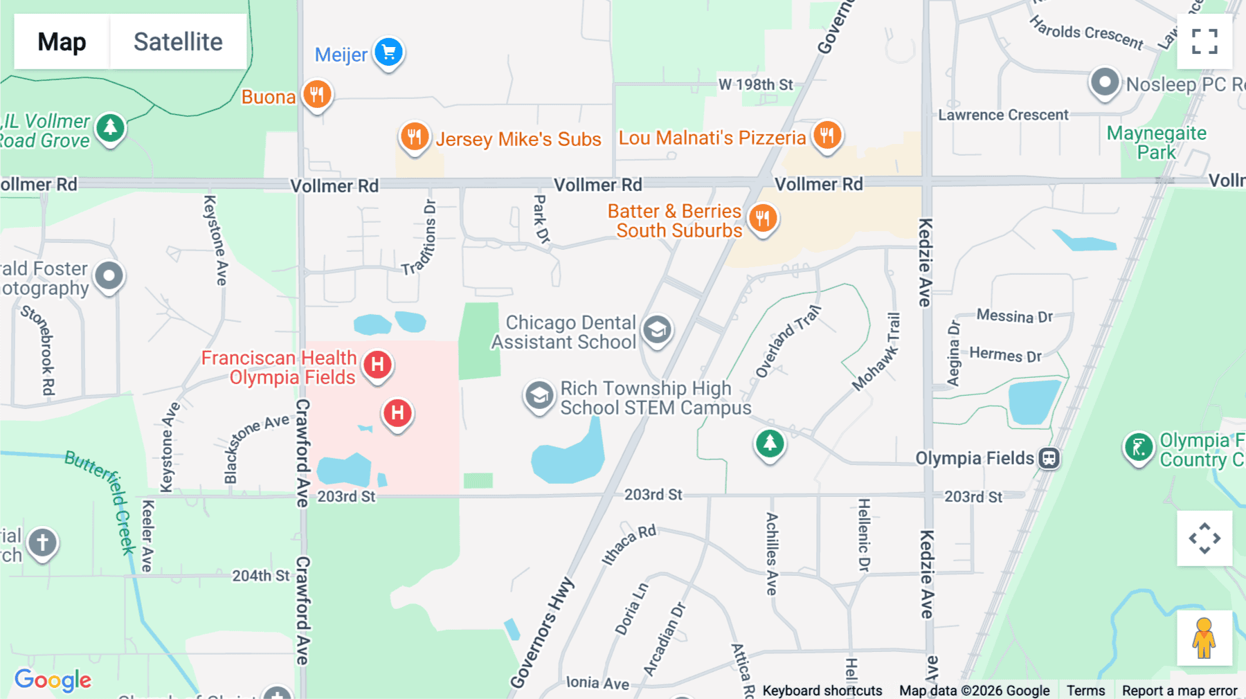 Click for interative map of 20200 Governor's Drive, 1st, 2nd & 3rd Floor, Olympia Fields