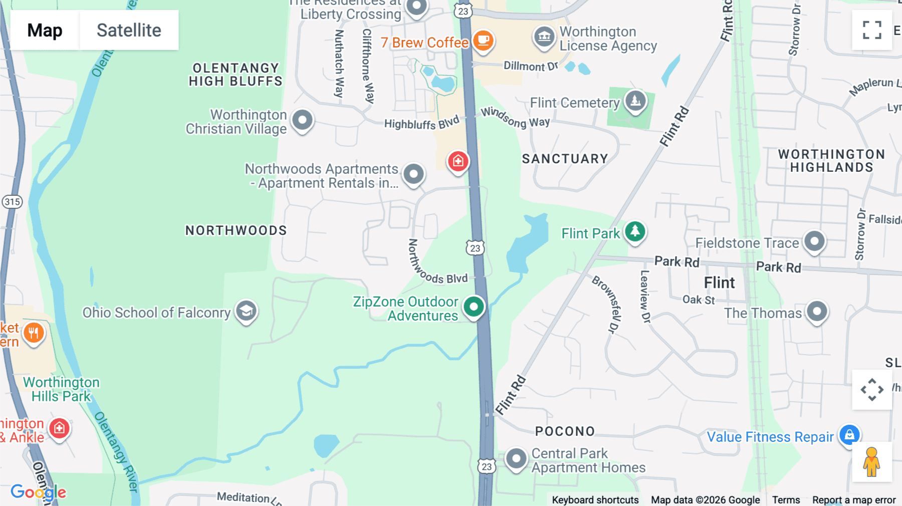 Click for interative map of 7965, North High Street, Far North, Columbus (Ohio)