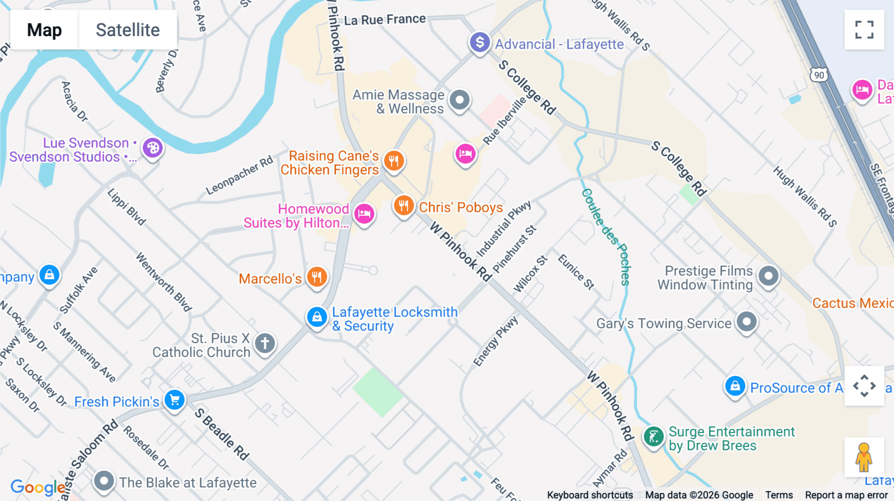 Click for interative map of 2014 West Pinhook Road, 7th Floor, Lafayette (LA)
