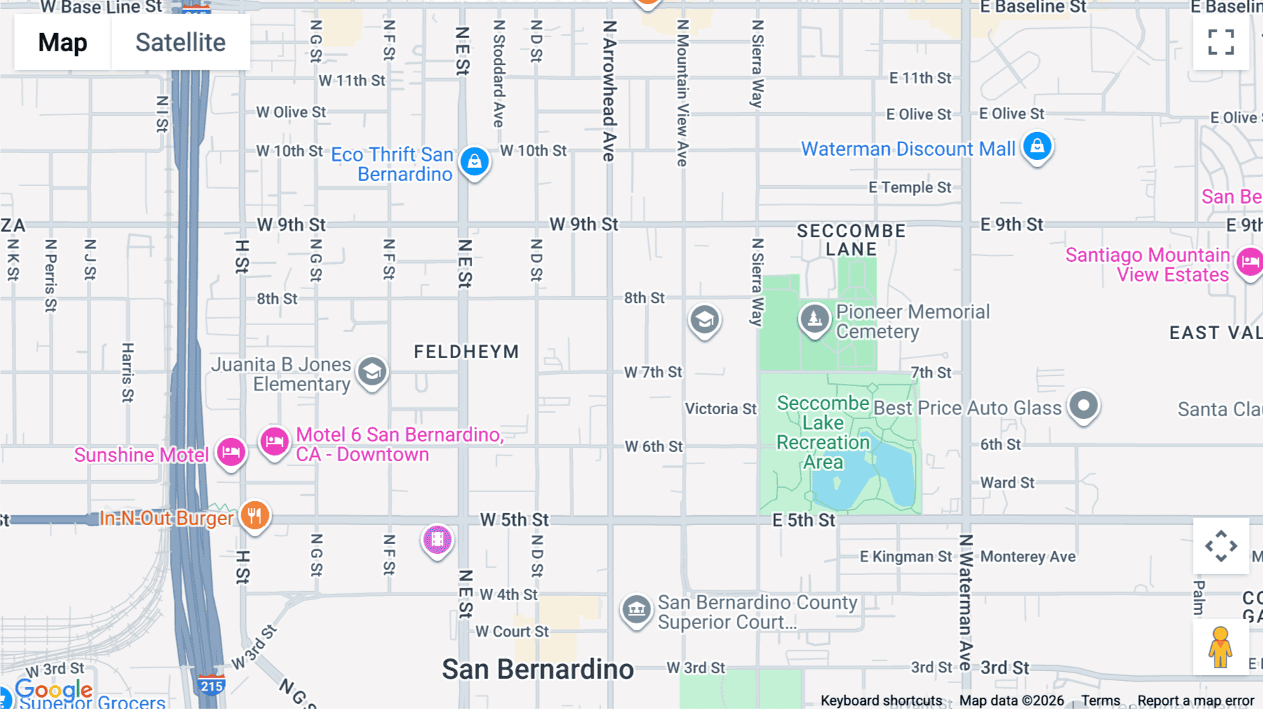 Click for interative map of 715 North Arrowhead Avenue, 1st & 2nd Floor, San Bernardino