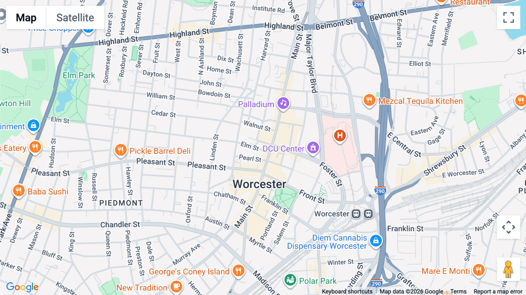 Click for interative map of 370 Main Street, 11th & 12th Floor, Worcester (Massachusetts)