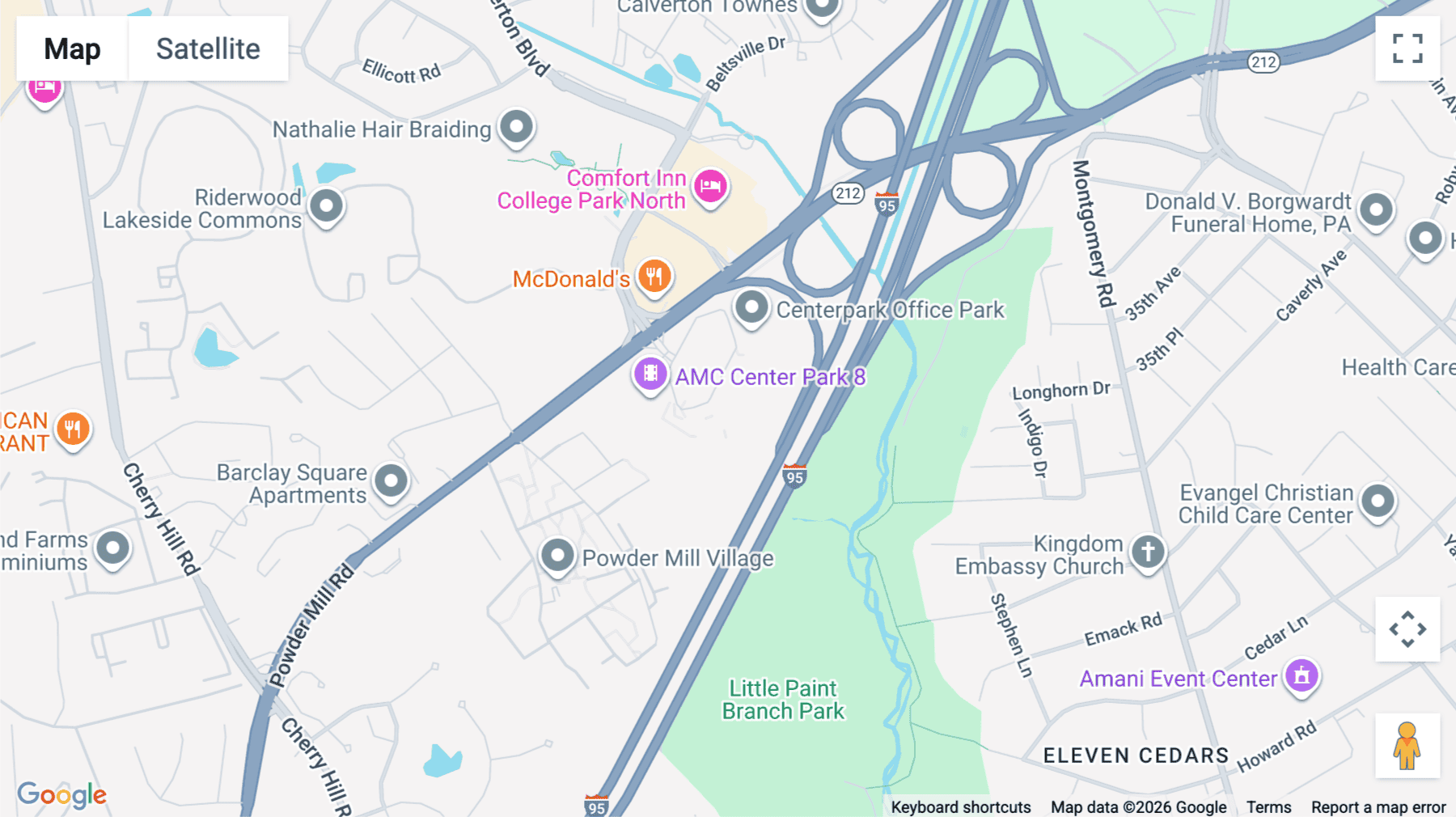 Click for interative map of 4041 Powder Mill Road, Suite 310, Beltsville