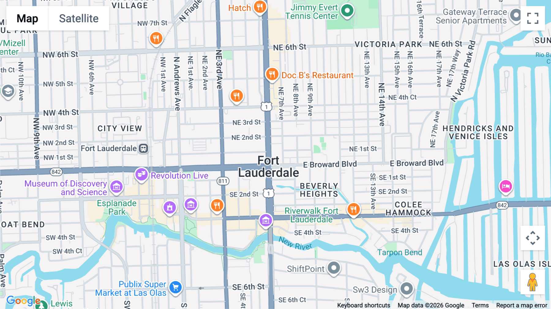 Click for interative map of 100-110 North Federal Highway, 1st Floor, Fort Lauderdale