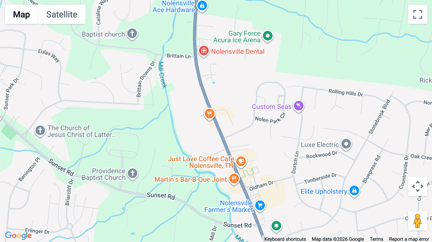 Click for interative map of 7180 Nolensville Road, Nolensville