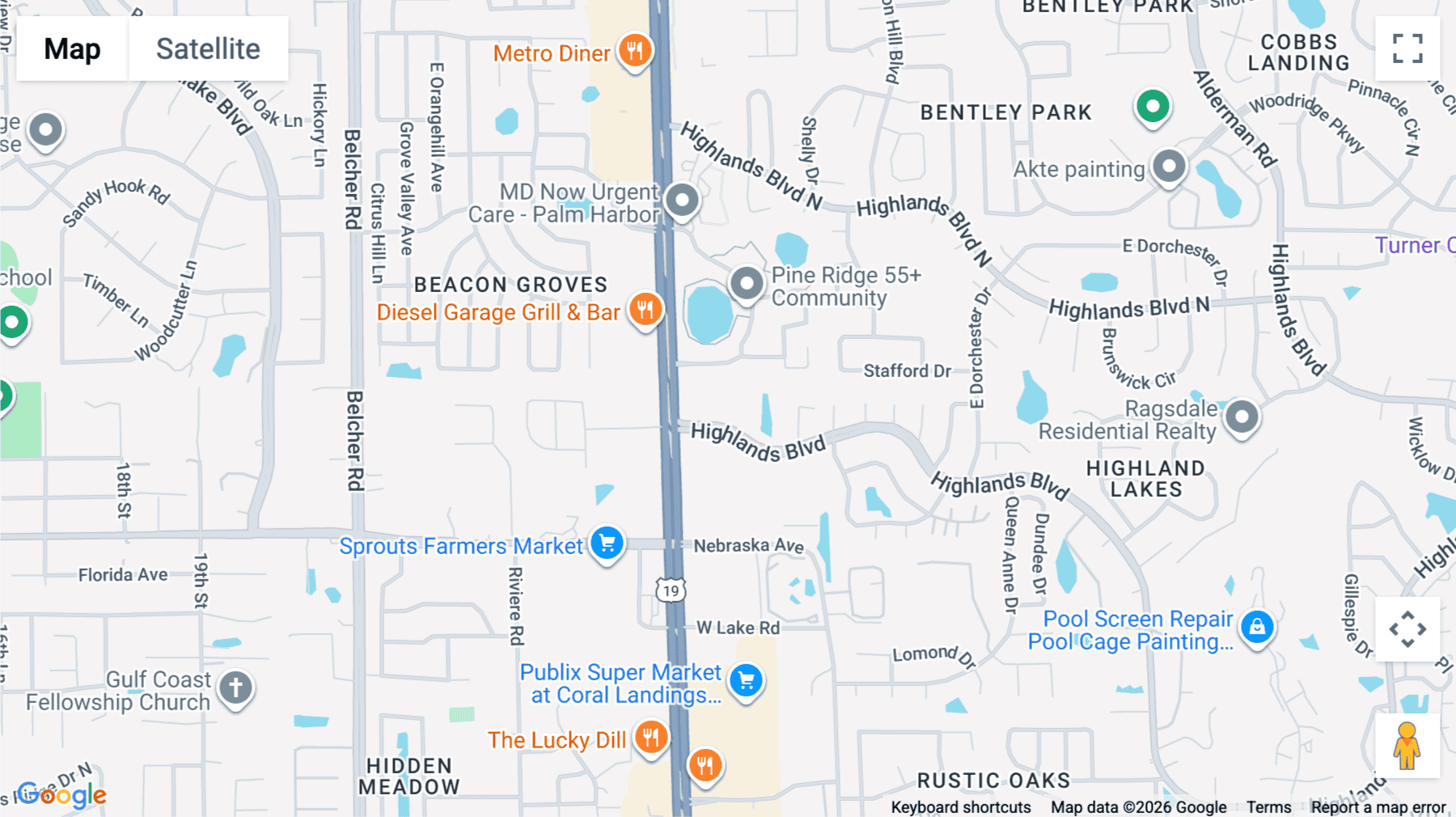 Click for interative map of 34125 US Highway 19, Suites 110 & 200, Palm Harbor